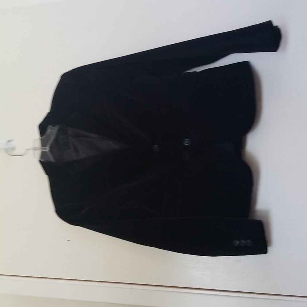 Black velvet school boy style jacket size 2